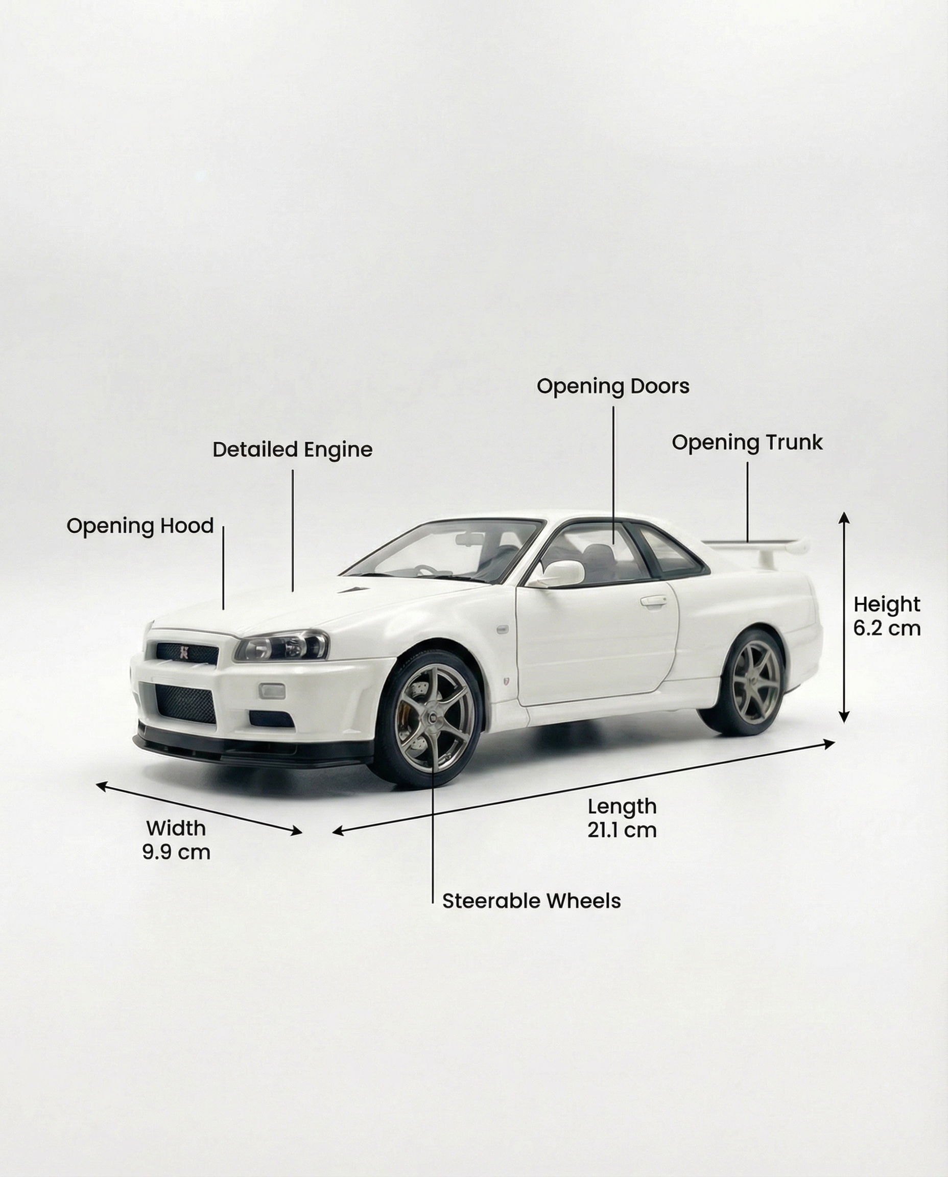 Nissan Skyline GT-R R34 – 1:24 Metal Die-Cast Collector Model